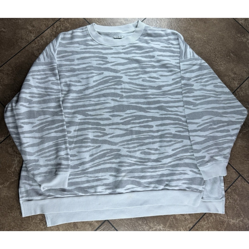 American Eagle Crewneck Sweatshirt Women's Zebra Stripe Print XL